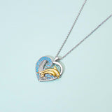 925 Silver Gold Dolphin Necklace Blue Ocean Necklace Gift for Mother Women