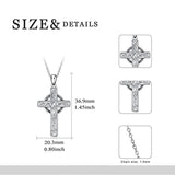 Luck Irish Celtic Knot Cross Necklace Sterling Silver Created Opal Faith Hope Love Jewelry for Women Teens Birthday Gifts Geometric necklace WINNICACA 