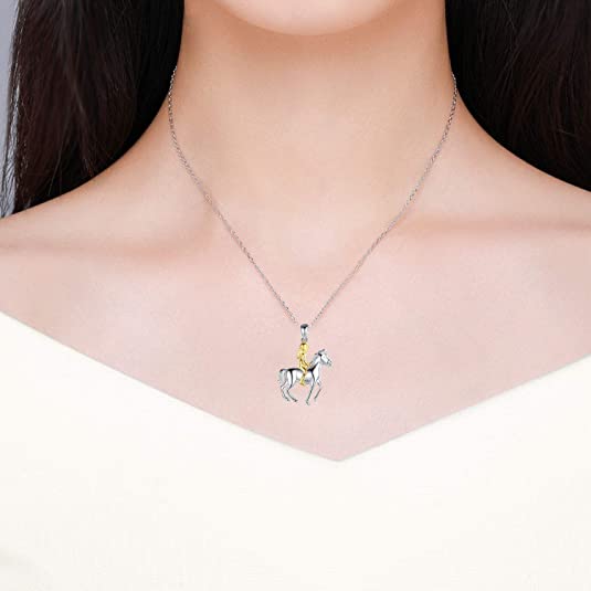 Lucky Animal Necklace for Girls,Elephant Horse Sloth Owl Unicorn Hypoallergenic Necklaces Jewelry Christmas Birthday Gifts for Women Girls Horse Necklace enjoy life creative 