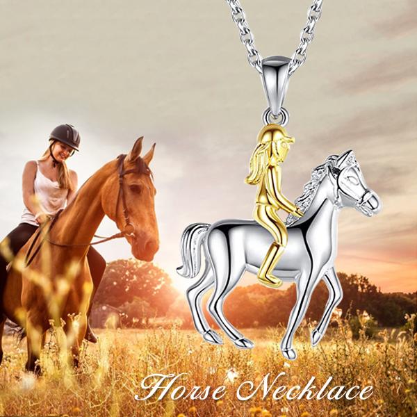 Lucky Horse Necklace for Girls, Christmas Birthday Gifts for Women Girls Horse Necklace enjoy life creative 
