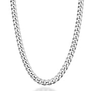 Solid 925 Sterling Silver5mm Diamond Cut Cuban Link Curb Chain Necklace for Women Men