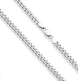 Solid 925 Sterling Silver  5mm Diamond Cut Cuban Link Curb Chain Necklace for Women Men