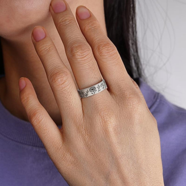 【Buy 1 Get 1 Free】S925 Silver Wildflowers Ring Nature Lover Gift