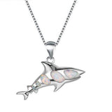 Shark Opal Necklace animal necklace enjoy life creative White 