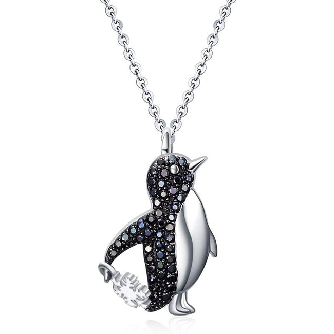 silver 925 Penguin Gifts Sterling Silver Penguin Necklace Penguin Pendant Jewelry for Women Girls Gifts Animal Necklace Romanticwork Jewelry Necklace A 