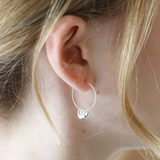 Sloth Hoop Earrings - Silver - Gold animal earring Romanticwork Jewelry 