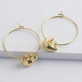 Sloth Hoop Earrings - Silver - Gold animal earring Romanticwork Jewelry Gold 