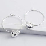 Sloth Hoop Earrings - Silver - Gold animal earring Romanticwork Jewelry Silver 