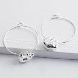 Sloth Hoop Earrings - Silver - Gold animal earring Romanticwork Jewelry Silver 