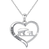 Sterling Silver For Mom Necklace Mothers Day Gift Mama Bear Pendant Necklace or Bracelet for Mum Animal necklace DAOCHONG 1 cub 