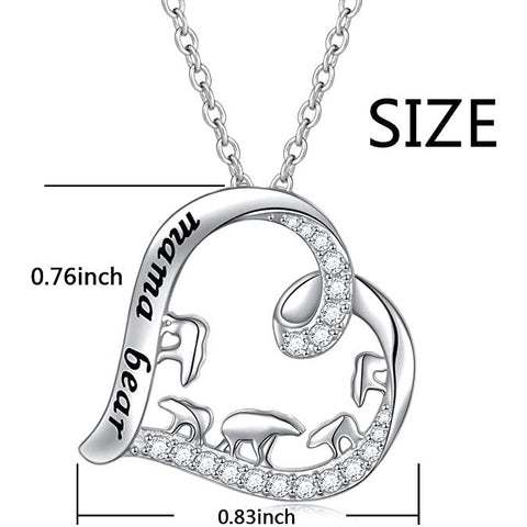 Sterling Silver For Mom Necklace Mothers Day Gift Mama Bear Pendant Necklace or Bracelet for Mum Animal necklace DAOCHONG 