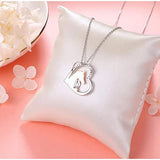 Sterling Silver Forever Love Animal Heart Pendant Necklace for Women Girlfriend Daughter Graduation Gift, 18 Inches Horse Necklace enjoy life creative 