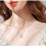 Sterling Silver Forever Love Animal Heart Pendant Necklace for Women Girlfriend Daughter Graduation Gift, 18 Inches Horse Necklace enjoy life creative 