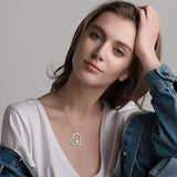 Sterling Silver Lovely Animal Penguin Heart Pendant Necklace Jewelry Gift for Women Animal necklace BEILIN 