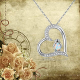 Sterling Silver Lovely Animal Penguin Heart Pendant Necklace Jewelry Gift for Women Animal necklace BEILIN 