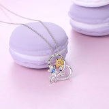Sterling Silver Sunflower with Honey Bee or Butterfly Engraved Bee Happy or Brave My Sunshine Pendant Necklace Animal necklace Ladytree 