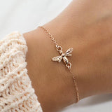 Summer Honey Bee Bracelet Sterling Silver/Gold Filled/Rose Gold Filled Bee Bracelet animal bracelets enjoy life creative Rose Gold 