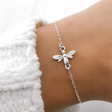 Summer Honey Bee Bracelet Sterling Silver/Gold Filled/Rose Gold Filled Bee Bracelet animal bracelets enjoy life creative Silver 